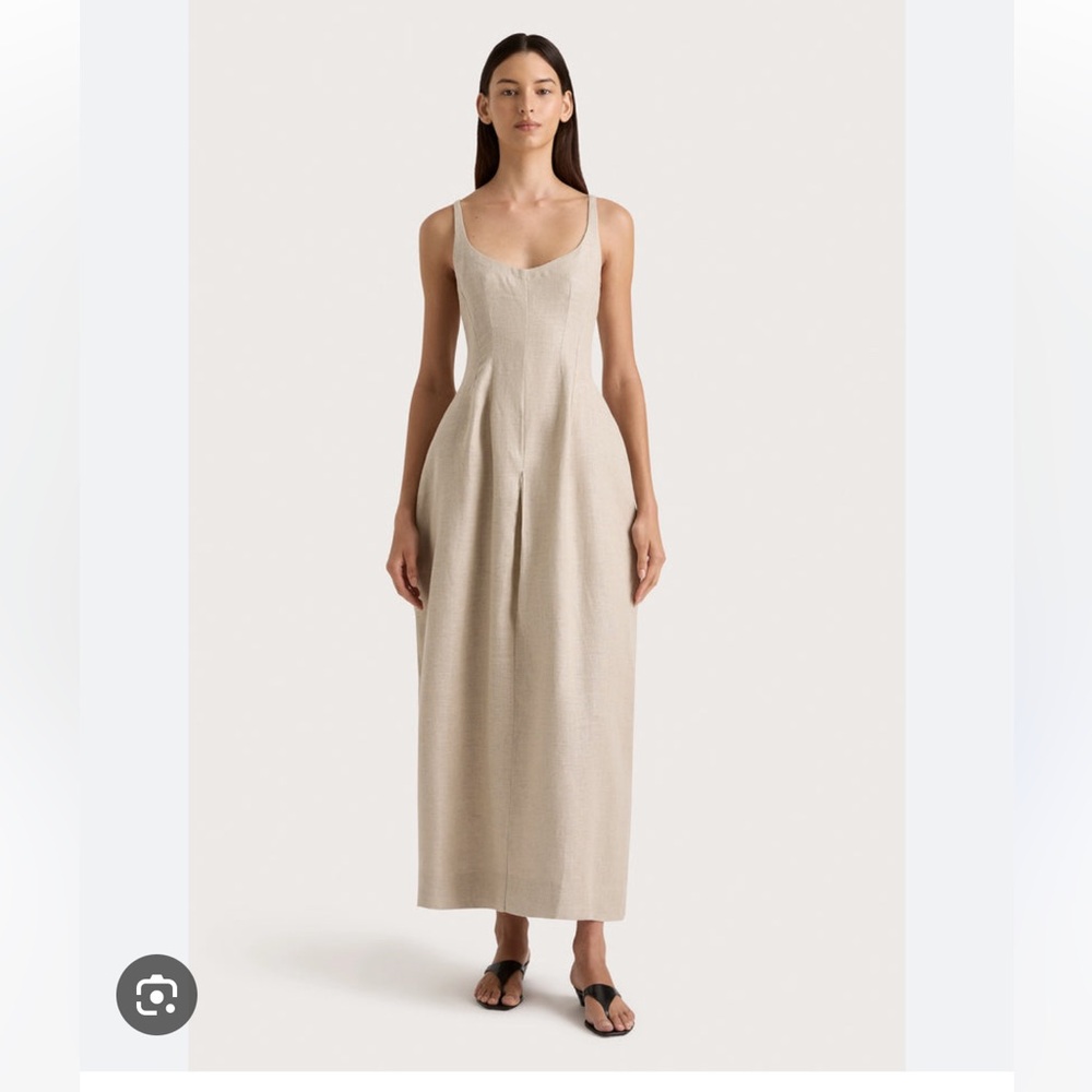 Faithfull the Brand Women's linen Oatmeal dress